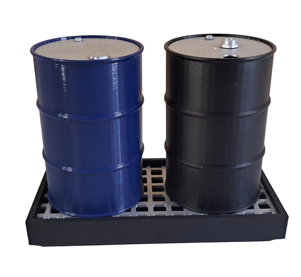 55 gal oil drum with oil containment